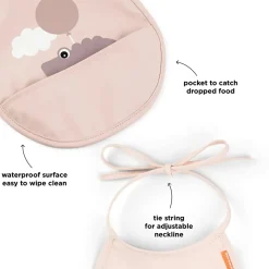 Tiny pocket bib 2-pack - Happy clouds - Powder