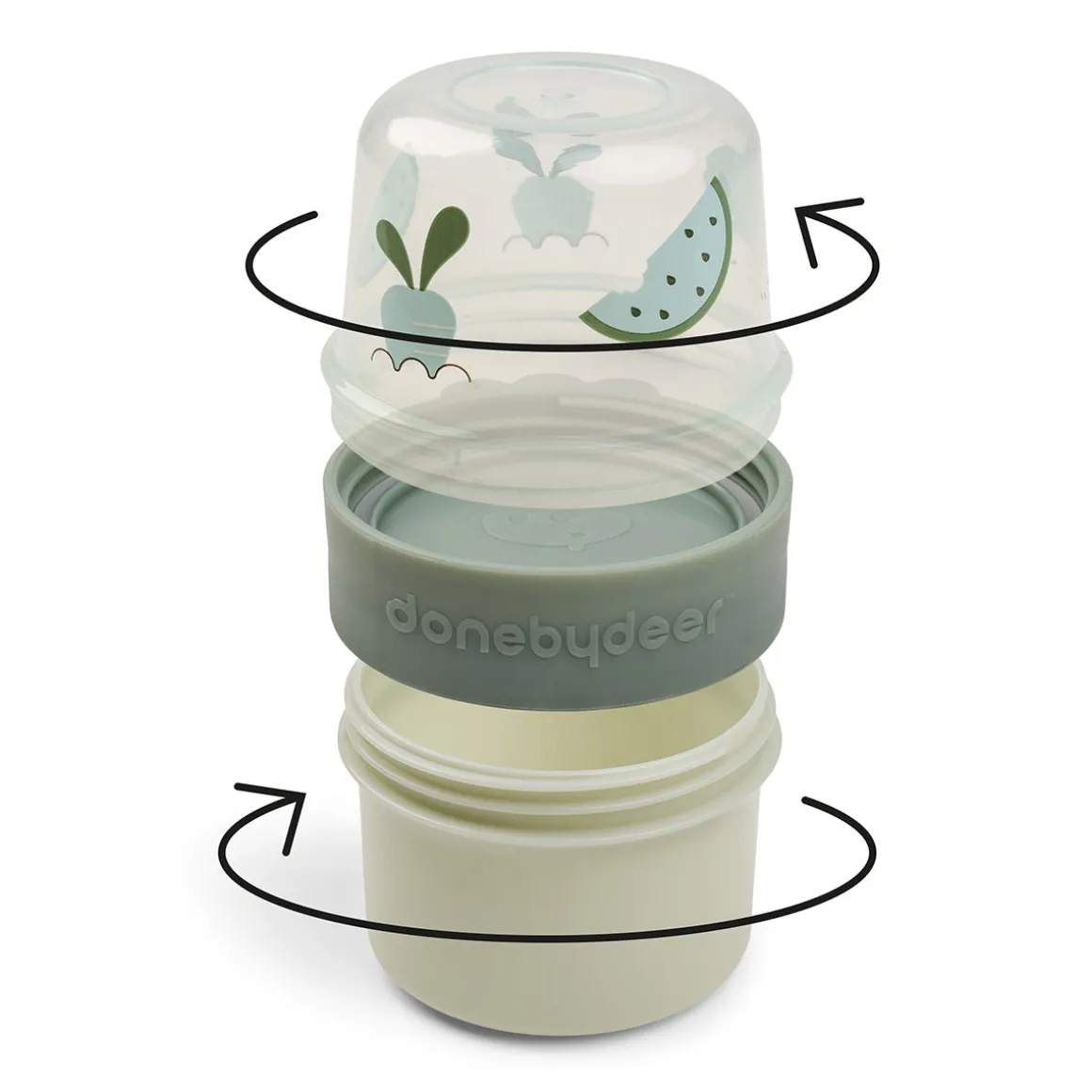 To go 2-way snack container S - Birdee - Green