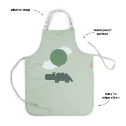 Waterproof kids apron - Happy clouds - Green