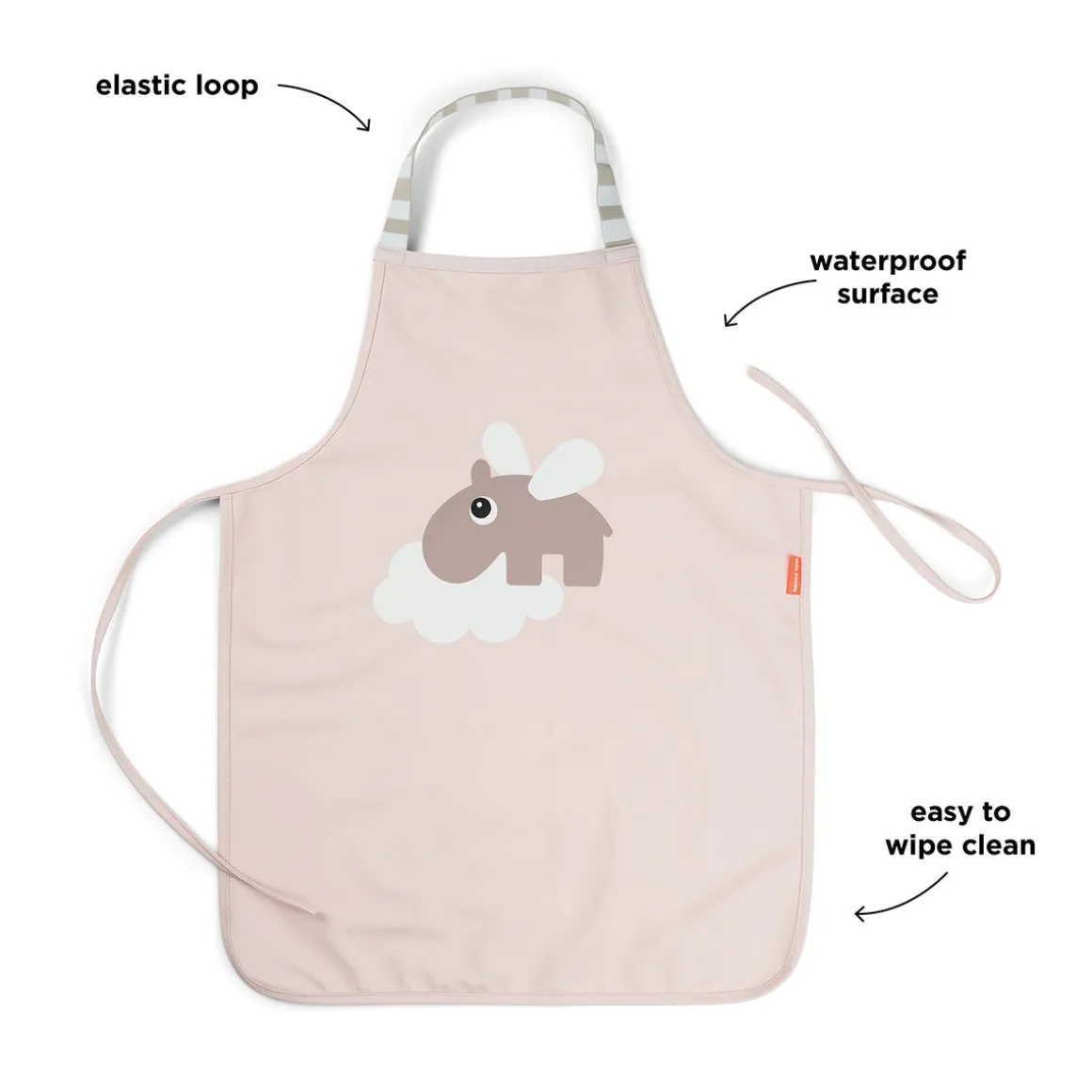 Waterproof kids apron - Happy clouds - Powder