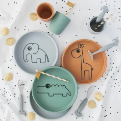 YummyPlus easygrip food pusher - Deer friends - Grey